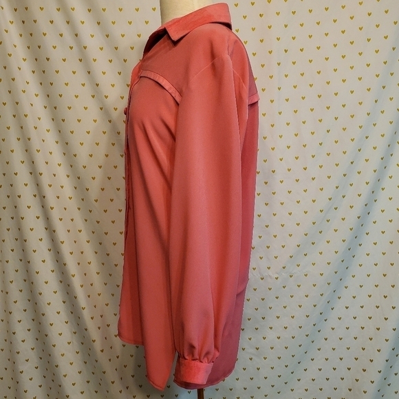 Draper & Damon's Pink Orange Button Front Blouse - Picture 4 of 7